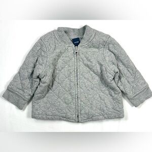 BABYGAP Baby Quilted Zip Jacket 6–12M Gray Soft Cozy Classic Comfy Outdoor